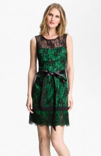 Kathy Hilton Contrast Lace Overlay Slip Dress