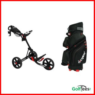 Clicgear 3.0 Golf Push Cart (Black) + Clicgear B3 Golf Cart Bag (Black