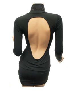 Womens Clubbing Backless Mini Dress Ladies Party Casual Evening Long
