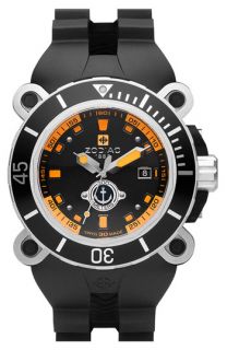 Zodiac Round Diver Watch with Rubber Strap