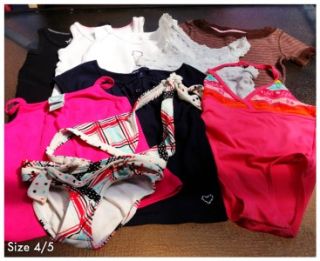 pc Lot of Girls Clothing GAP Old Navy Size 4/5T Swim Suits, Tops