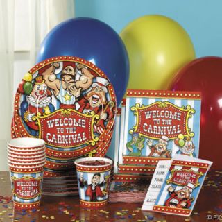  Carnival Circus Set Tableware Invitations Table Clown Birthday Party