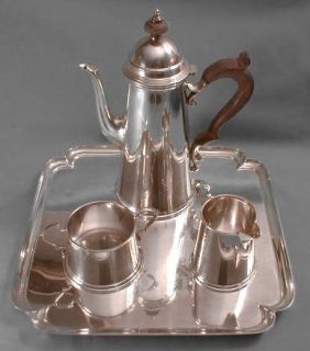 4pc coffee set including footed tray weight 56 48 troy ounces total
