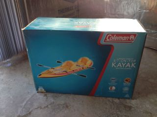 Coleman 2 Person Sit on Top Inflatable Kayak w Two Paddles