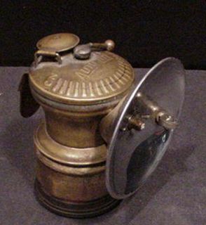 Old Coal Mining Miner Auto Lite Carbide Brass Lamp Lantern Light Super