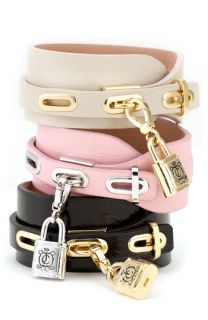 Juicy Couture Padlock Leather Cuff Bracelet