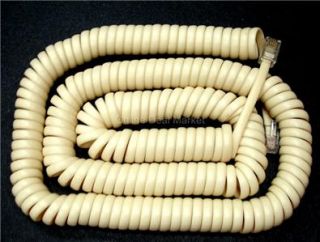 25 ft Telephone Coil Phone Beige Cord Ivory Office New