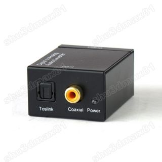 2A Digital Optical Coax Coaxial Toslink to Analog RCA Audio Converter