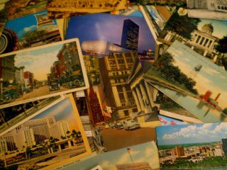 Vintage Mixed Lot of 140 US Cities Towns Linen RPPC Related Postcards