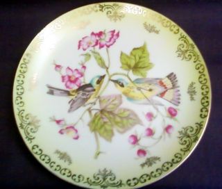 LIPPER & MANN BIRD PLATE COLLECTIBLE WITH GOLD TRIM VERY NICE