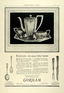 1924 Ad Gorham Colfax Sterling Silverware Metropolitan Museum Art Tea