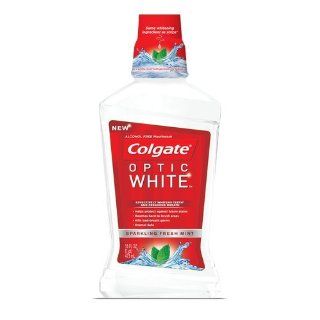 Colgate Optic White Mouthwash Sparkling, Fresh Mint, 16 fl oz each