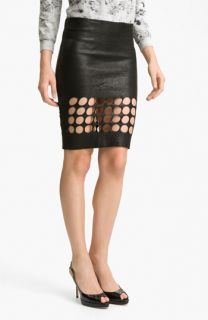 Kelly Wearstler Lounge Punched Out Leather Skirt