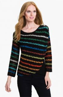 Nic + Zoe Rainbow Stripe Sweater