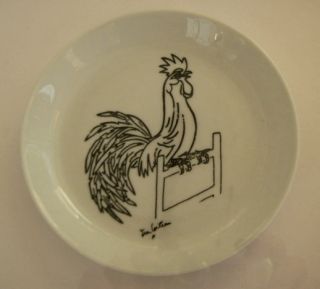 Jean Cocteau Porcelain Plate – Framed Rooster Drawing Signature