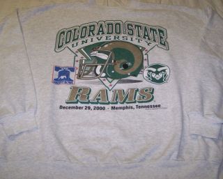 Colorado State Rams Vintage Crewneck XL Sweatshirt Liberty Bowl 2000