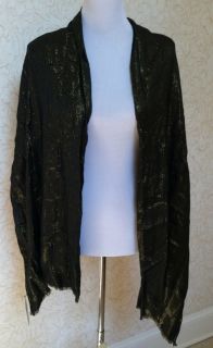 Black with Gold Metallic Thread Scarf Wrap MSRP $32 00 New w Tags