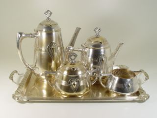 WMF Art Nouveau Coffee Tea Service 5 Pieces WMF Coffee Tea Set