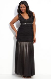 JS Collections Beaded Sleeveless Gown (Plus)