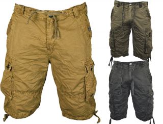 New Mens Shorts Sports Combat Cargo Summer Casual 3 4 Length Cotton