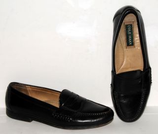 Cole Haan Mens Black Leather Loafers Size 10 D