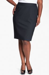 Sejour Pinstripe Suit Skirt (Plus)