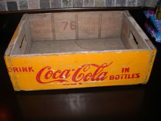 1946 WOOD COCA COLA CASE / CRATE   12 PACK   76 SODA AD ON THE INSIDE