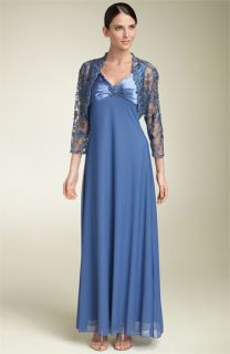 Patra Chiffon Gown with Beaded Lace Jacket