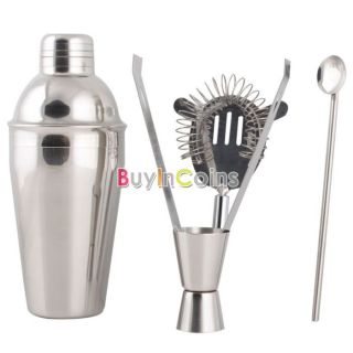 250ml 530ml 5pcs Stainless Steel Cocktail Drink Martini Shaker Mixer