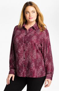 Foxcroft Scattered Dots Shaped Shirt (Plus)