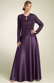 Cachet Lace & Charmeuse Gown with Jacket