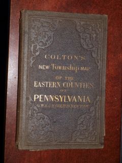 Coltons New Township Map Eastern Pennsylvania 1866 PA