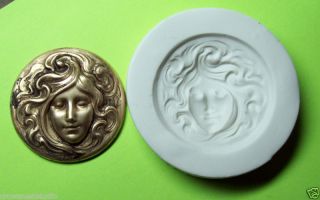 Goddess Face G Nouveau Lady CNS Polymer Clay Art Mold