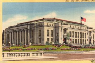 1940 City Hall Columbus Ohio Used Postcard