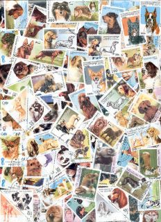 Dog 100 All Different Collectible Stamps Lovely Dogs