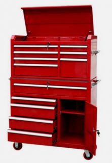  12 Drawer Rolling Metal Toolbox Cabinet 42X18 Tool Chest Box Combo