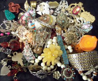 lbs POUNDS Vintage Retro to Now JUNK Craft Harvest JEWELRY LOT