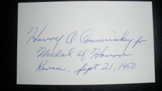  of Honor Signature Major Henry A Commiskey USMC Korean War MOH
