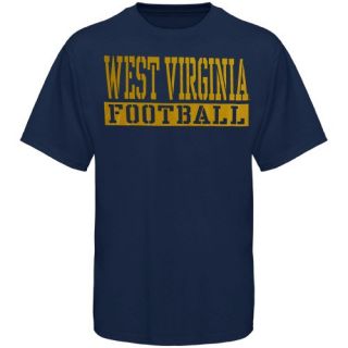 West Virginia Mountaineers Navy Blue Stencil Football T shirt