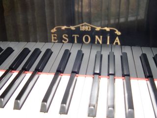 Beautiful Estonia Parlor Grand Piano Model 190 Ebony Polish Finish