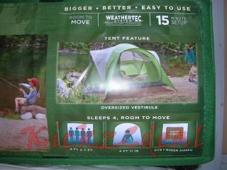 New Coleman Montana 4 Person Dome Tent White Green 9 x 7 x 411
