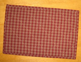 Quilted Placemat Homespun Country Plaid Fabric Color Choices 12 x 18