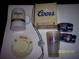 PC COORS LIQUOR BEER STEIN COLLECTION MUG BOLO ASH TRAYS GLASS