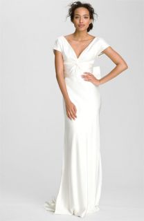 Nicole Miller Knot Front Double Face Silk Gown