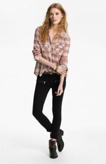 Free People Midwest Textured Plaid Shirt