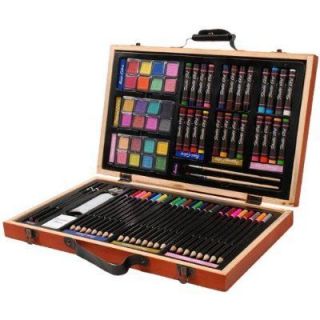 Professional 80 Piece Art Set w Case Pastels Colored Pencils
