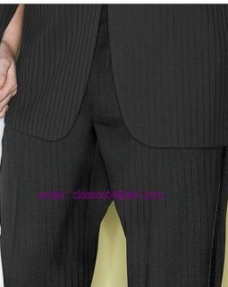 Black Pinstripe New Seven Unlimited Tuxedo Coat Pant Free Tux Vest and