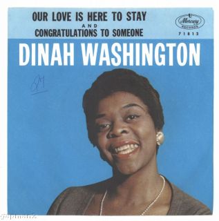 Dinah Washington 1961 Mercury 45rpm PS Congratulation