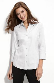 Foxcroft Pinpoint Fitted Shirt (Petite)