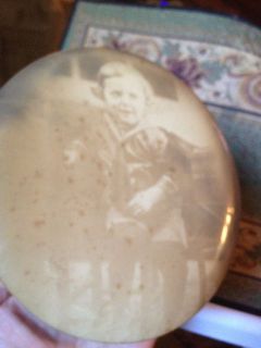 Antique Flue Cover w Photo of Young Boy in Sailor Outfit